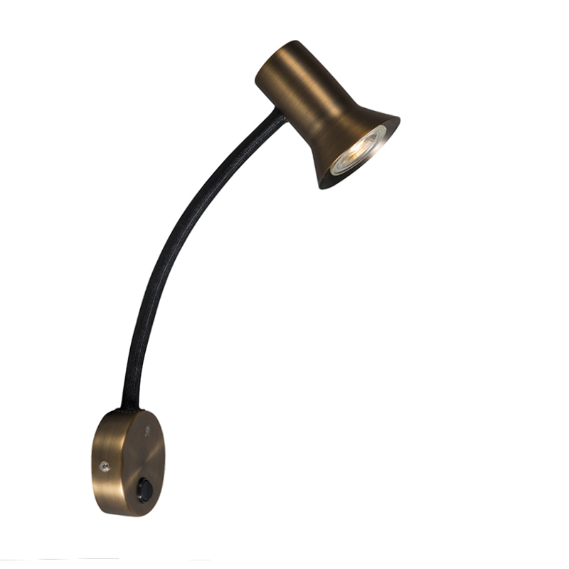 QAZQA Wandlamp brons met flexarm - Karin flex
