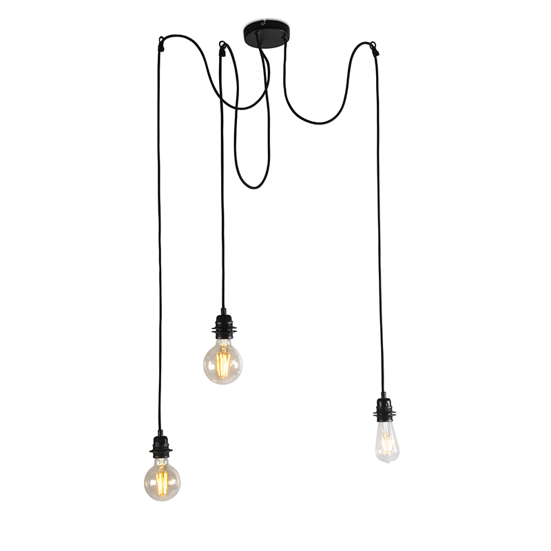 Priemyselná závesná lampa čierna - Cava 3