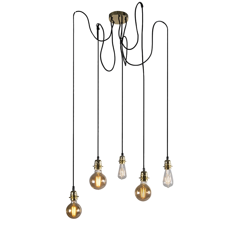 Moderne hanglamp goud dimbaar - Cava 5