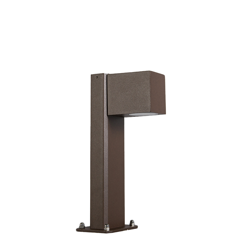 QAZQA + Palo Da Terrazza Baleno - Moderno - Alluminio,Vetro - Ruggine - Oblungo Max. 1 X Watt 12 Lampada da esterno industriale in piedi marrone ruggine 30 cm IP44 - Baleno