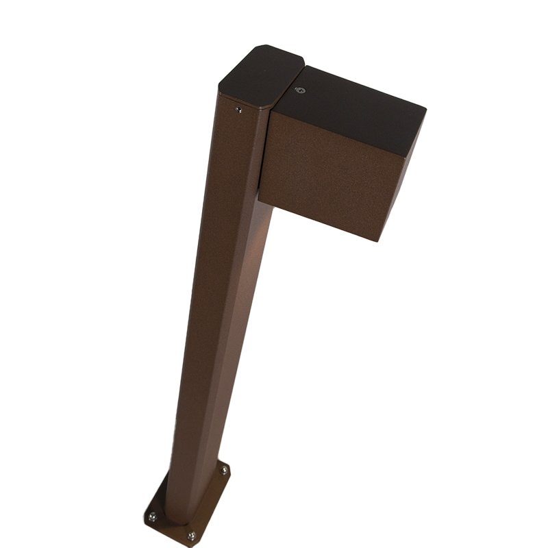 QAZQA + Palo Da Giardino Baleno - Moderno - Alluminio,Vetro - Ruggine - Oblungo Max. 1 X Watt 12 Lampada da esterno industriale in piedi marrone ruggine 65 cm IP44 - Baleno