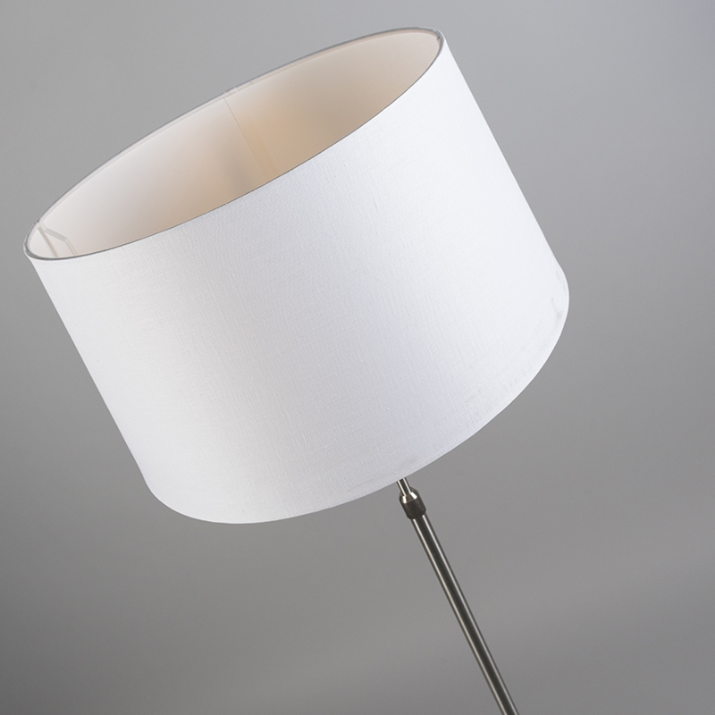 lampadaire acier avec abat-jour blanc réglable 45 cm - parte