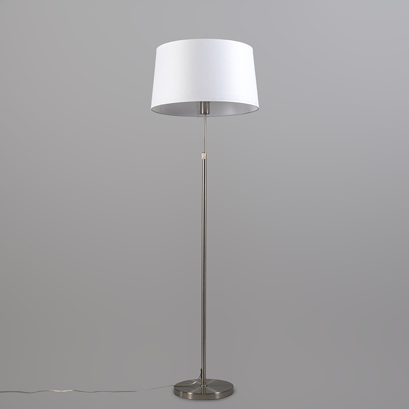lampadaire acier avec abat-jour blanc réglable 45 cm - parte