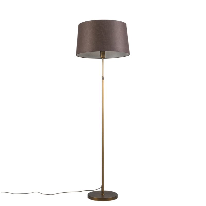 lampadaire en bronze avec abat-jour marron réglable 45 cm - parte
