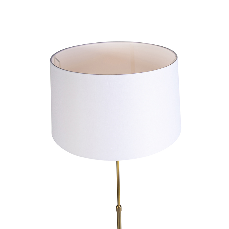 lampadaire en bronze avec abat-jour en lin blanc 45 cm réglable - parte