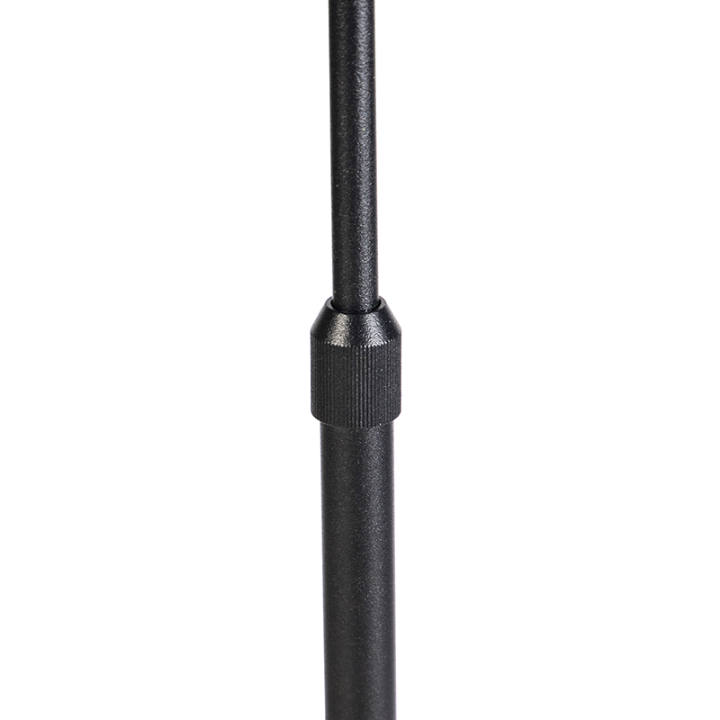 lampadaire noir avec abat-jour en lin noir 45cm réglable - parte