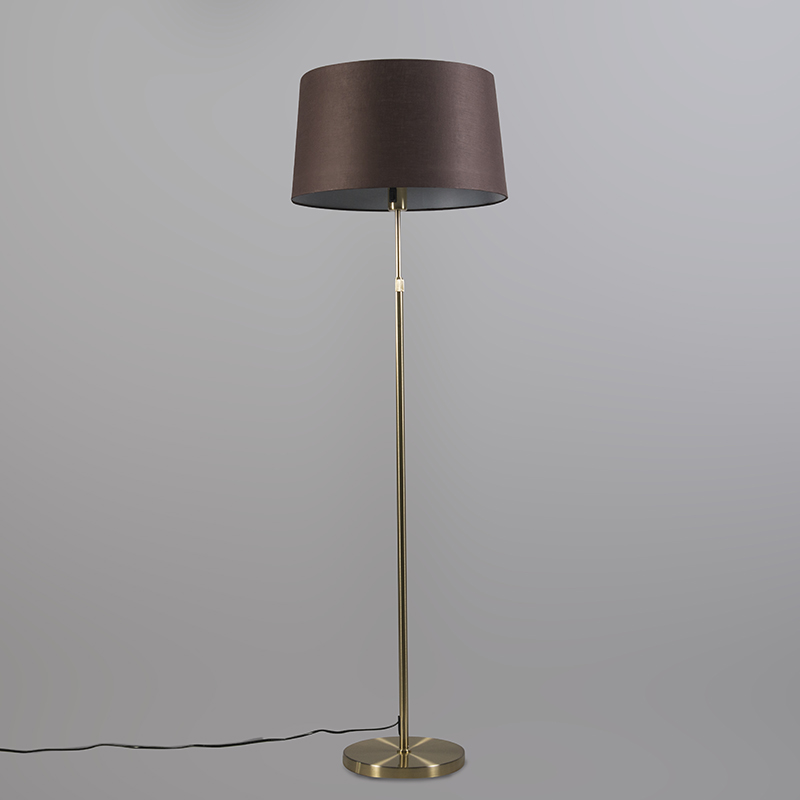 lampadaire or / laiton avec abat-jour marron réglable 45 cm - parte