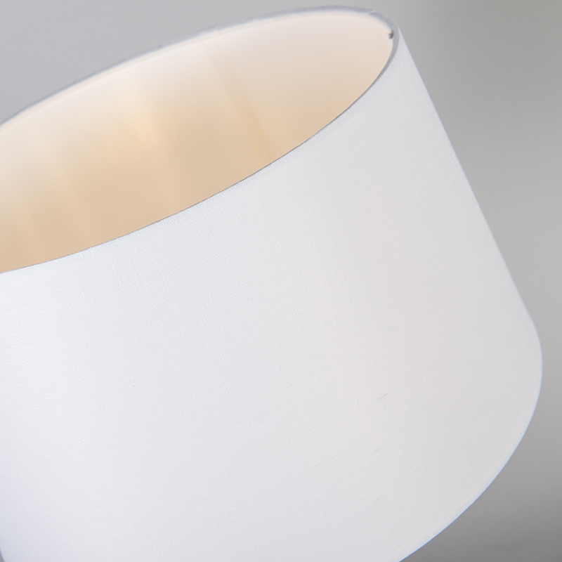 lampe de table en cuivre avec abat-jour blanc 35 cm réglable - parte