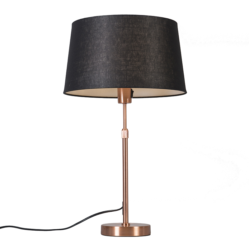 Lampă de masă cupru cu umbră neagră reglabilă de 35 cm - Parte