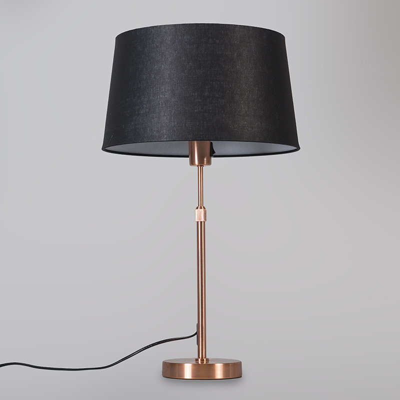 lampe de table en cuivre avec abat-jour noir 35 cm réglable - parte