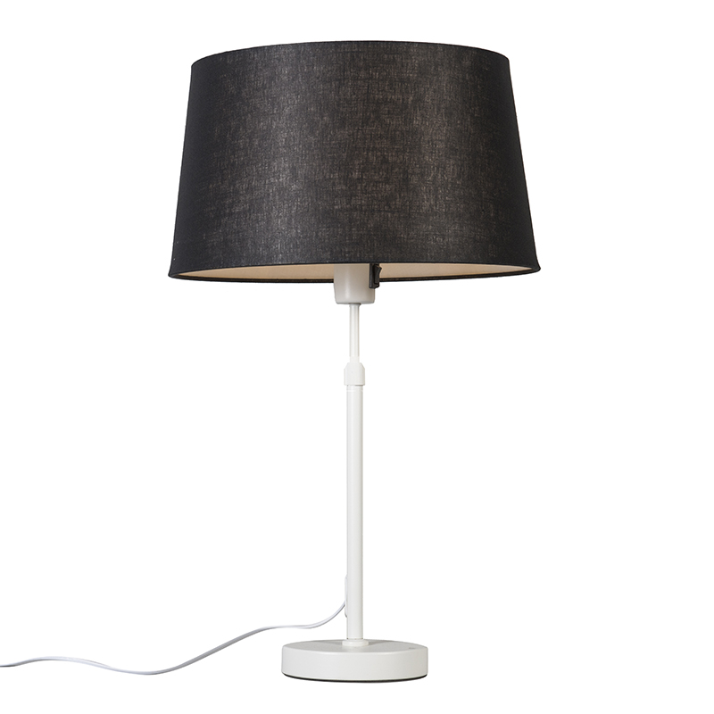 Bordlampe hvid med sort skærm 35 cm justerbar – Parte