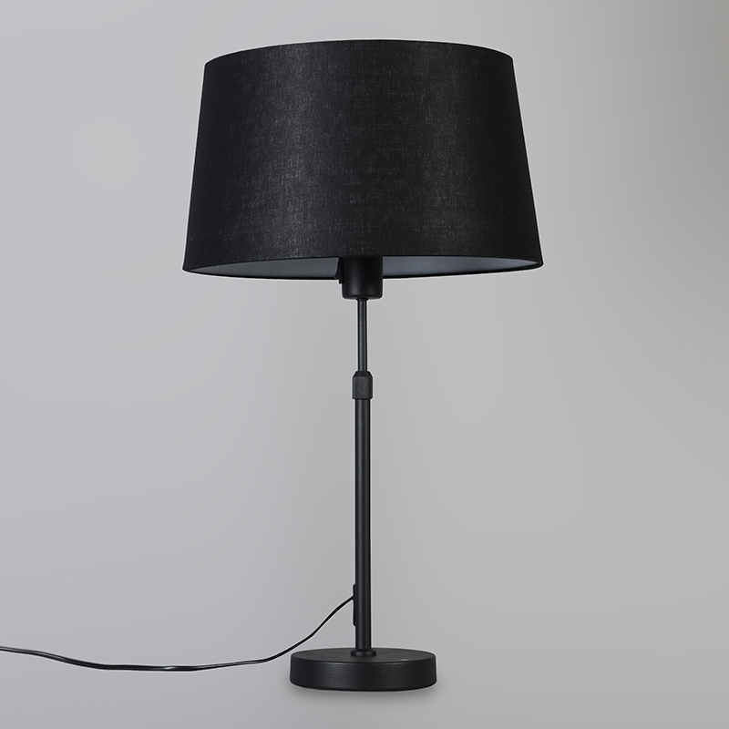 lampe de table noir avec abat-jour noir 35 cm réglable - parte