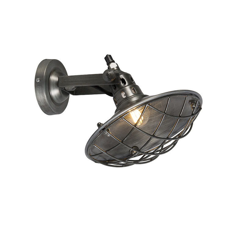 Rustikálne nástenné svietidlo oceľové sklopné - Stradt