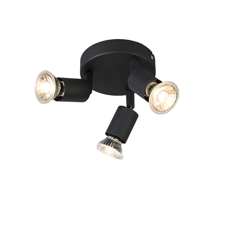 Priemyselné bodové svetlo čierne otočné okrúhle 3-svetlo - Jeany Priemyselné bodové svetlo čierne otočné okrúhle 3-svetlo - Jeany