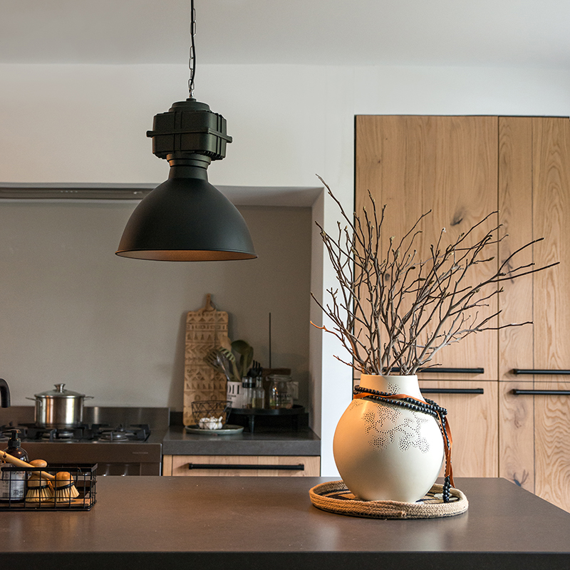 Industriële hanglamp klein mat zwart - Sicko Industriële hanglamp klein mat zwart - Sicko