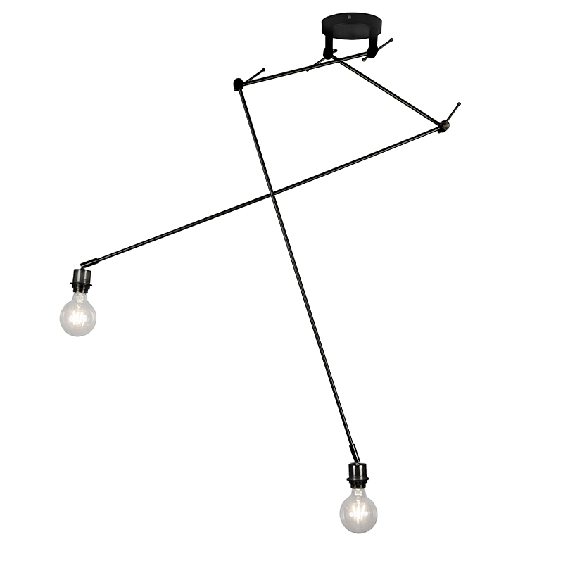 Moderne hanglamp zwart zonder kap - Blitz II