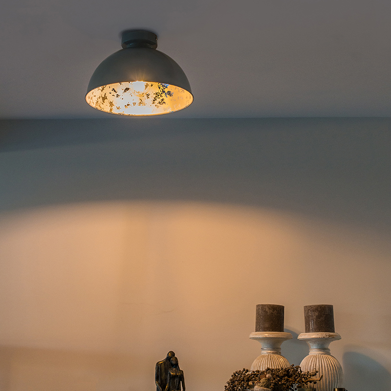 Plafondlamp grijs met zilver 30 cm - Magna Basic Plafondlamp grijs met zilver 30 cm - Magna Basic