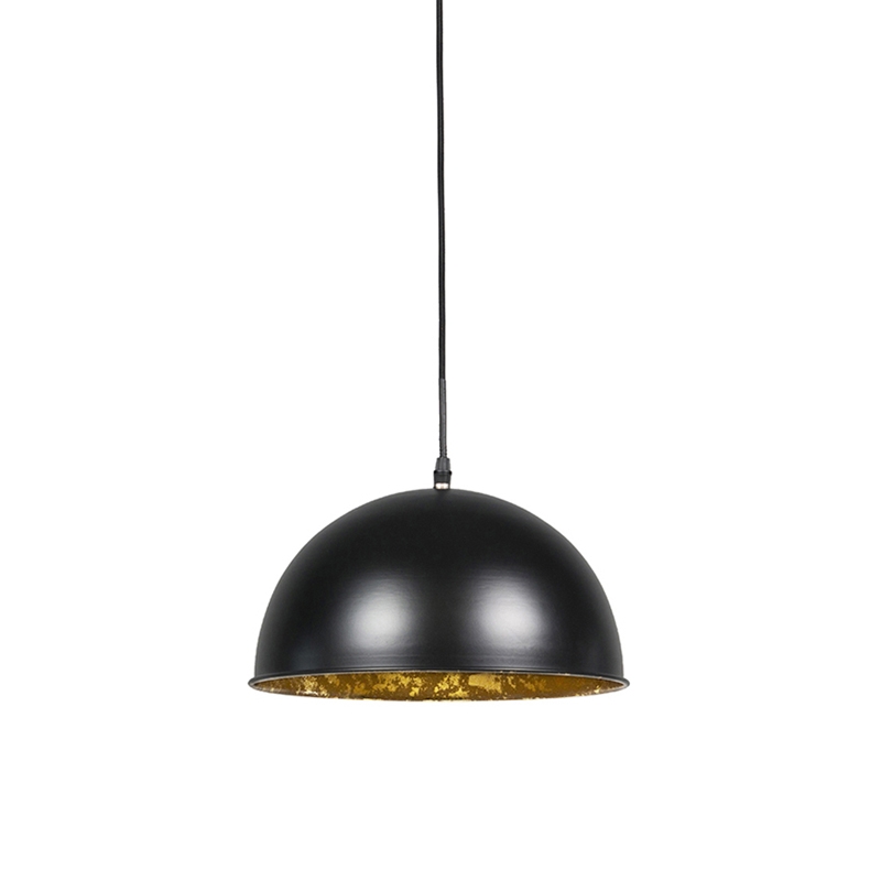 QAZQA Industriële hanglamp zwart met goud 30 cm - Magna