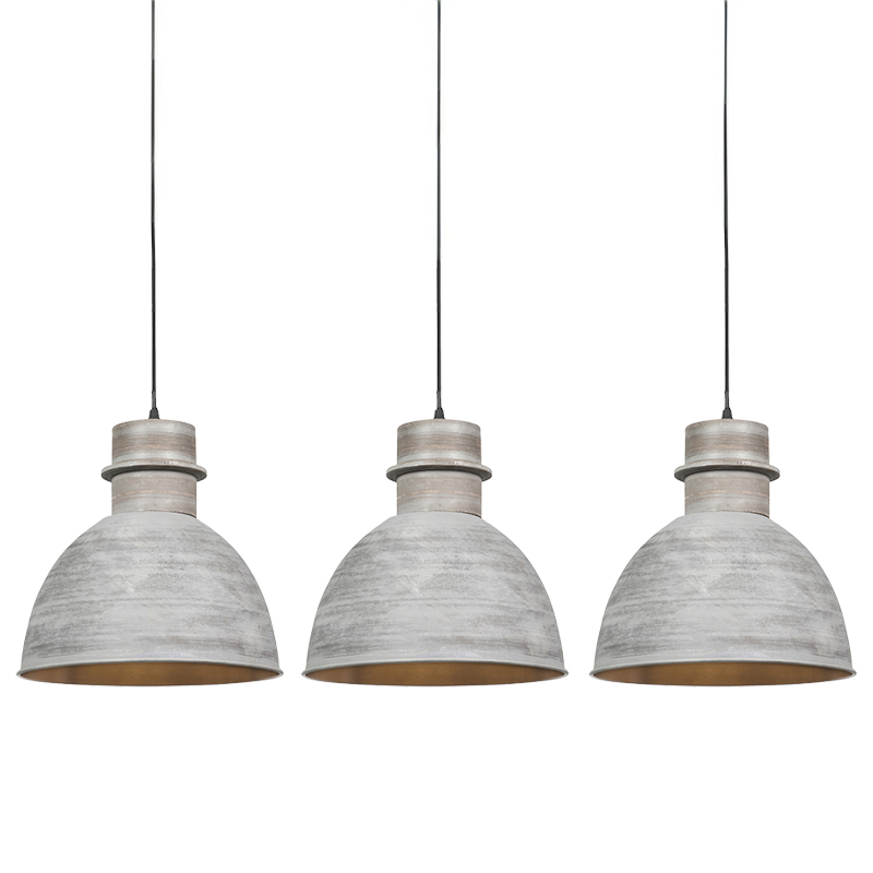 Sada 3 rustikálnych závesných svietidiel sivá - Dory