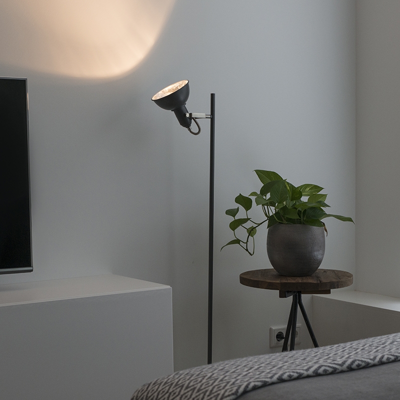 Moderne vloerlamp donkergrijs - Tommy 1 Moderne vloerlamp donkergrijs - Tommy 1