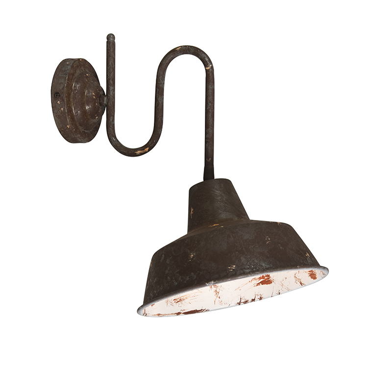 Vintage wandlamp bruin kantelbaar - Factory