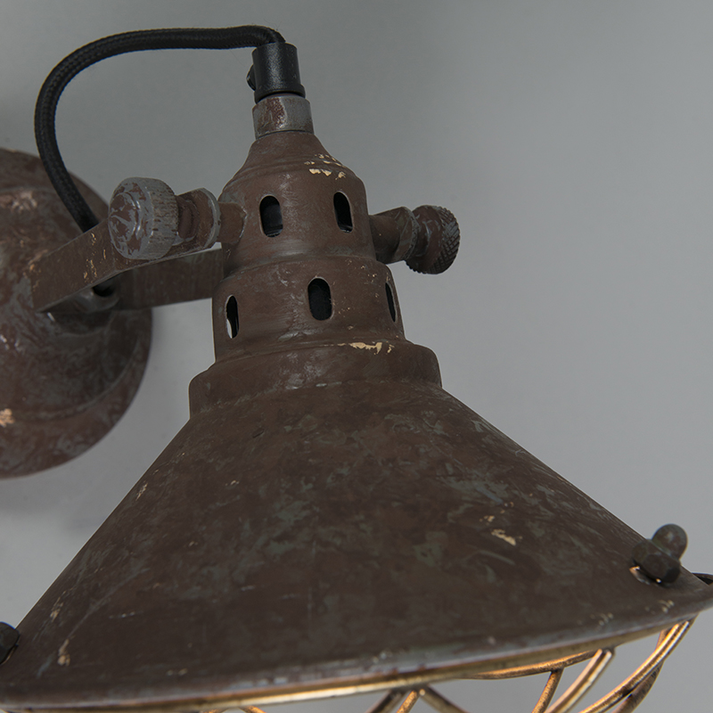 Lampada da parete e soffitto vintage marrone inclinabile - Barrack