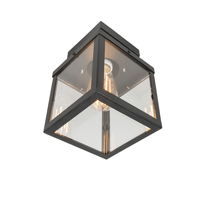 Priemyselné vonkajšie stropné svietidlo čierne 1 svetlo - Rotterdam