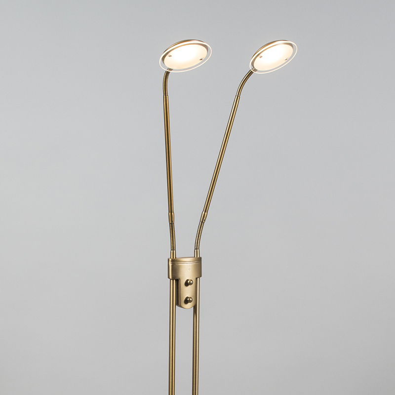 lampadaire moderne en bronze avec lampe de lecture avec led - eva