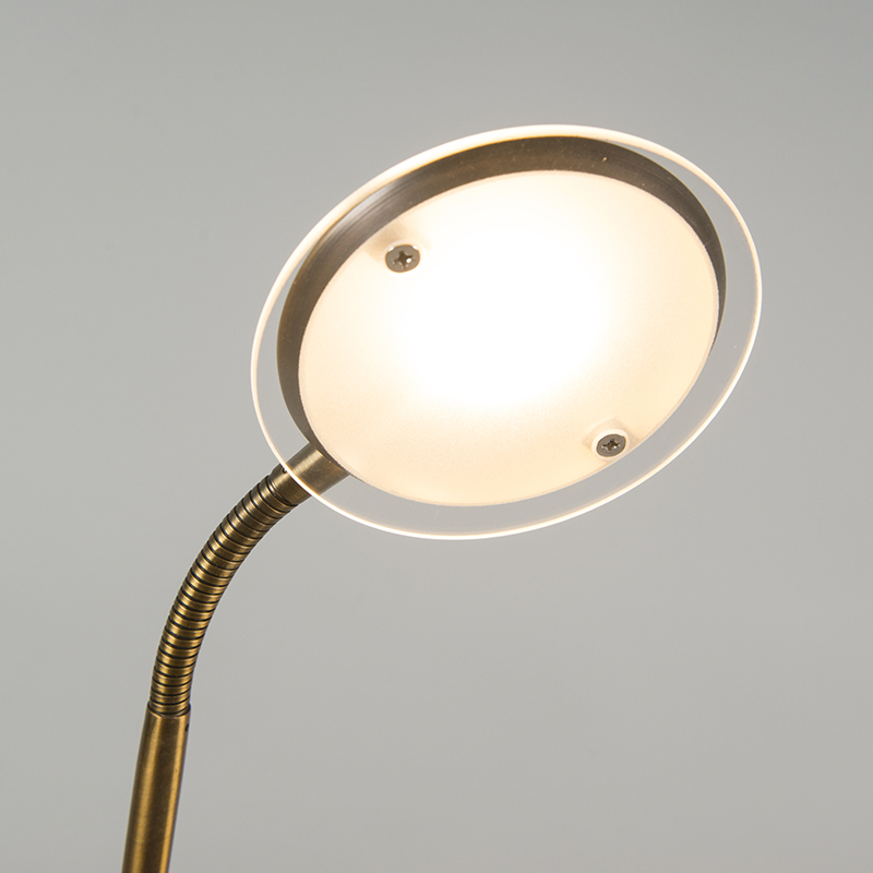 lampadaire moderne en bronze avec lampe de lecture avec led - eva