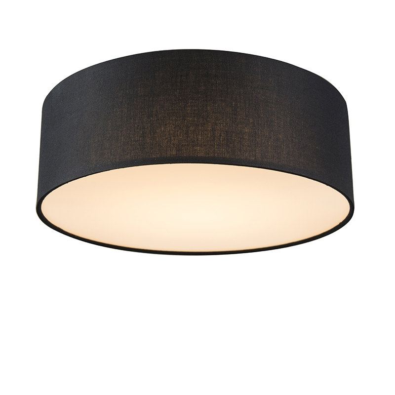 Plafondlamp zwart 30 cm incl. LED - Drum LED