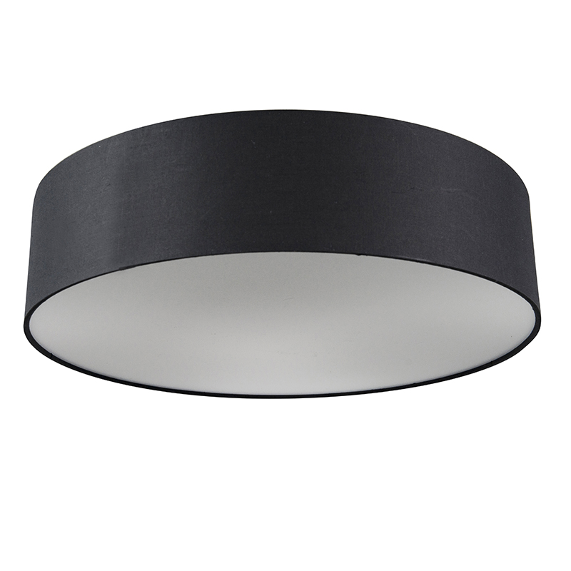 plafonnier noir 40 cm avec led - drum led