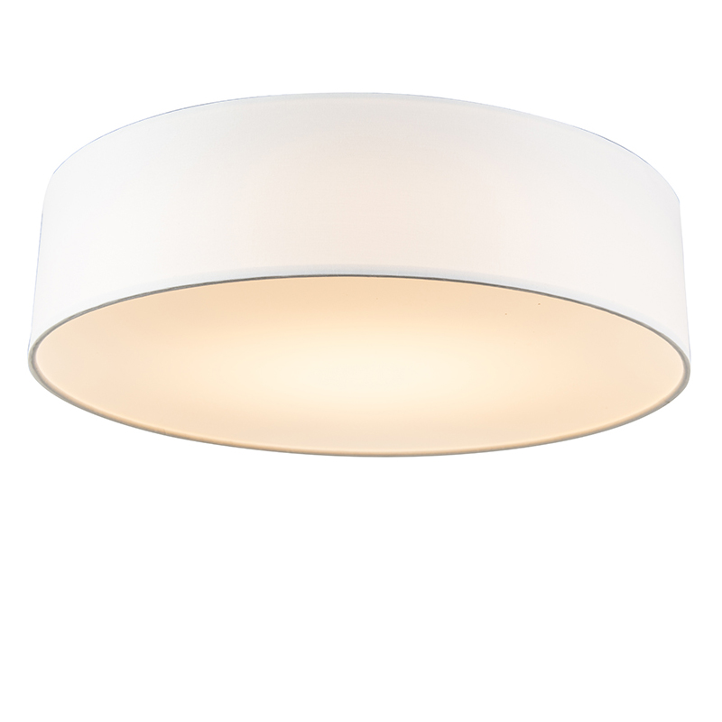 Lampa sufitowa biała 40 cm w tym LED - Drum LED