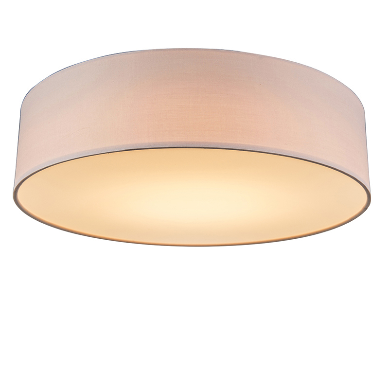Lampa sufitowa różowa 40 cm w tym LED - Drum LED