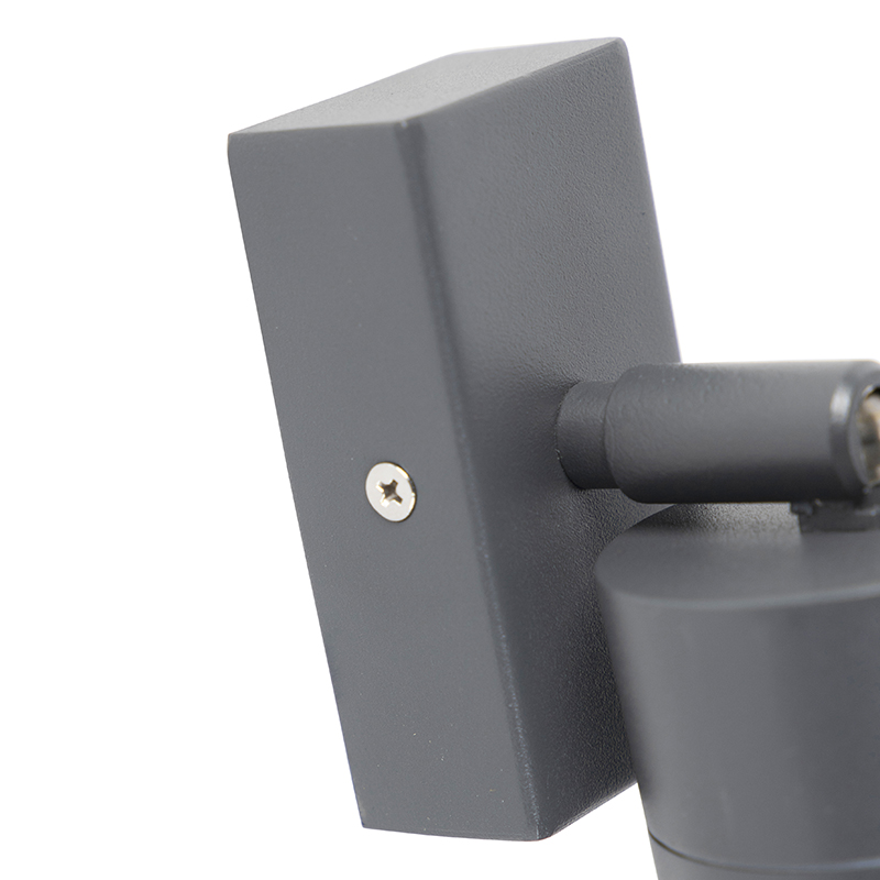 applique murale d'extérieur anthracite ip44 rotative et inclinable - solo