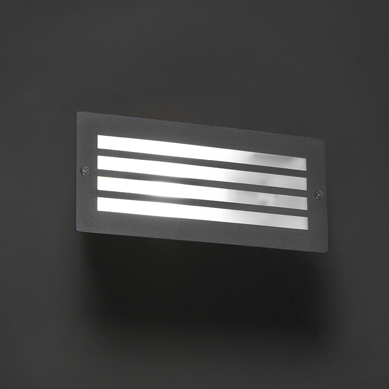 Lampada da incasso moderna grigio scuro IP44 - Hurricane