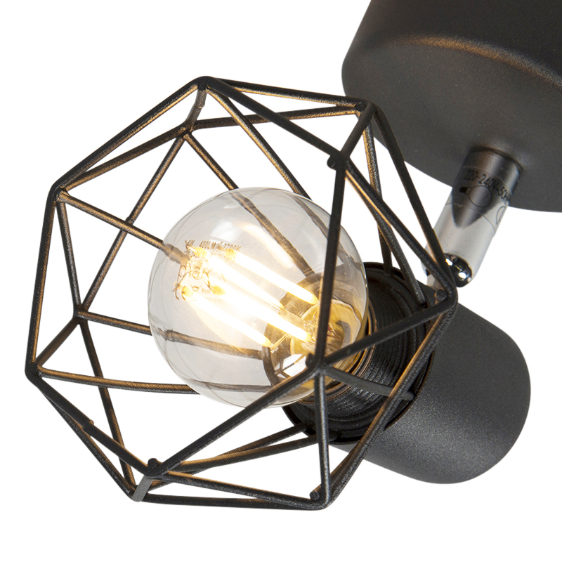 spot art déco noir rotatif et inclinable - mosh