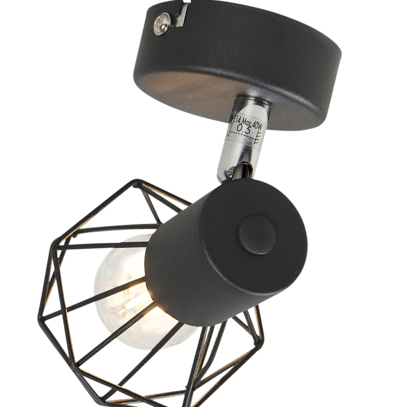 spot art déco noir rotatif et inclinable - mosh