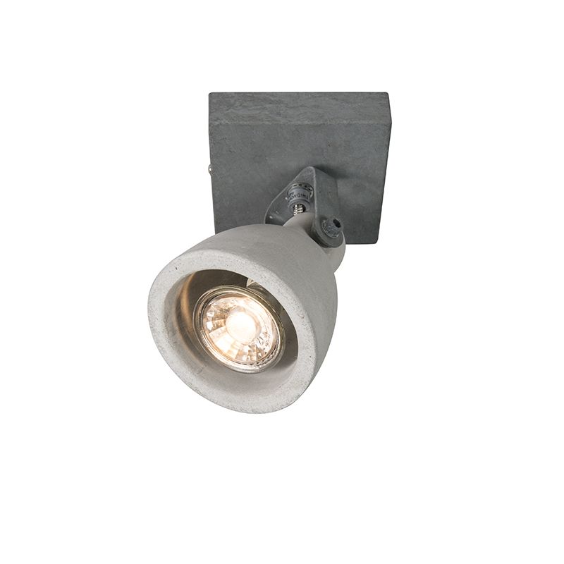 Sada 4 priemyselných reflektorov sivý betón 1-žiarovkový - Creto