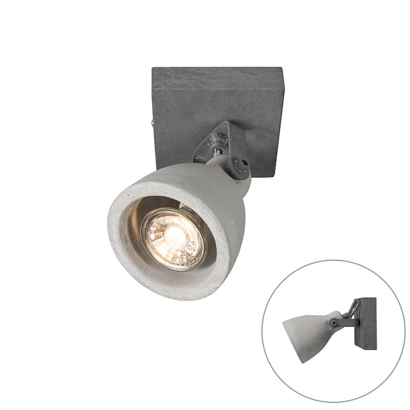 Priemyselné bodové svetlo sivý betón 1-žiarovkové - Creto