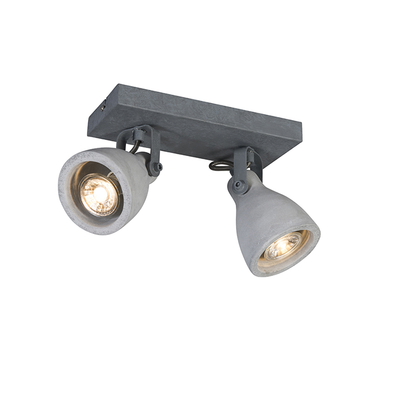 Priemyselné bodové svetlo sivá betón 2-svetlo - Creto