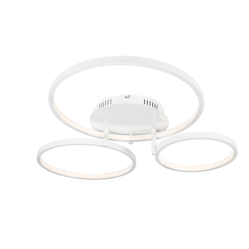 Moderné stropné svietidlo biele vrátane LED a stmievača - Rondas