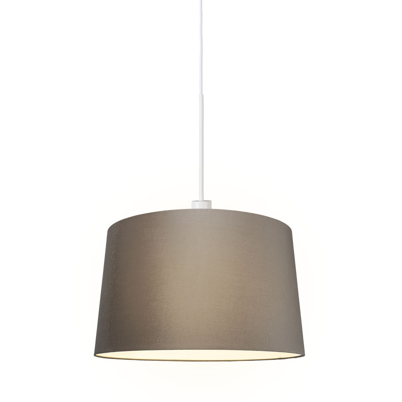 Moderné závesné svietidlo biele s tienidlom 45 cm taupe - Combi 1