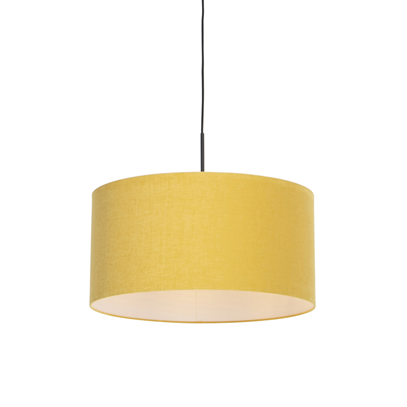 Moderné závesné svietidlo čierne s tienidlom 50 cm žlté - Combi 1