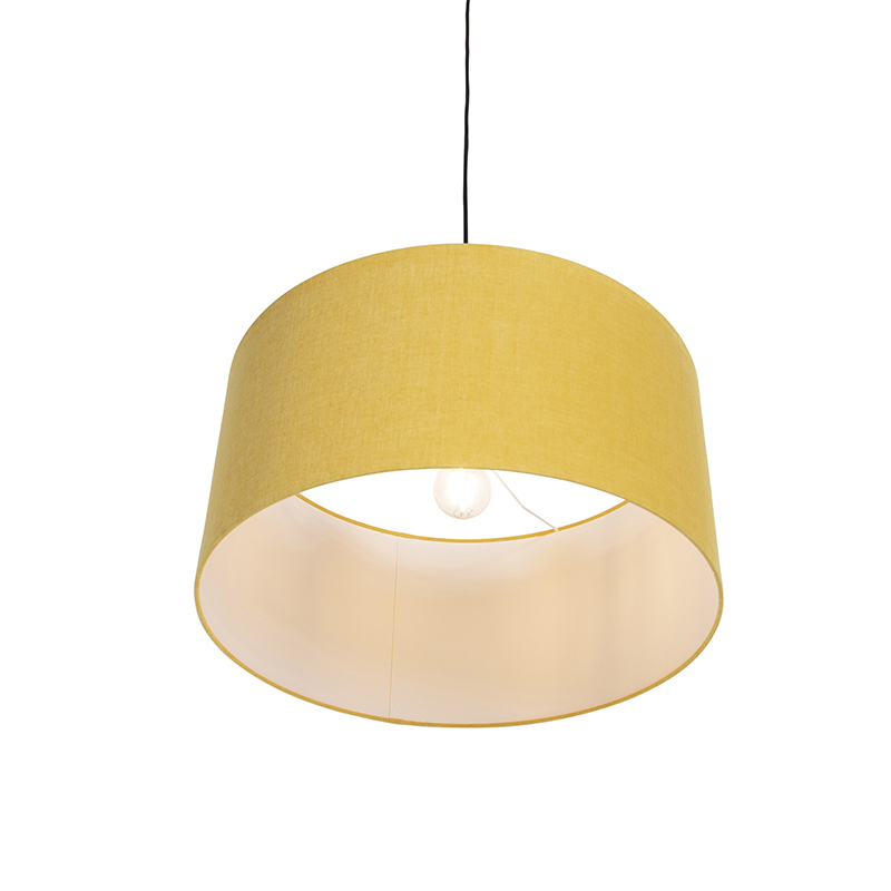 lampe suspendue moderne noire avec abat-jour 50 cm jaune - combi 1