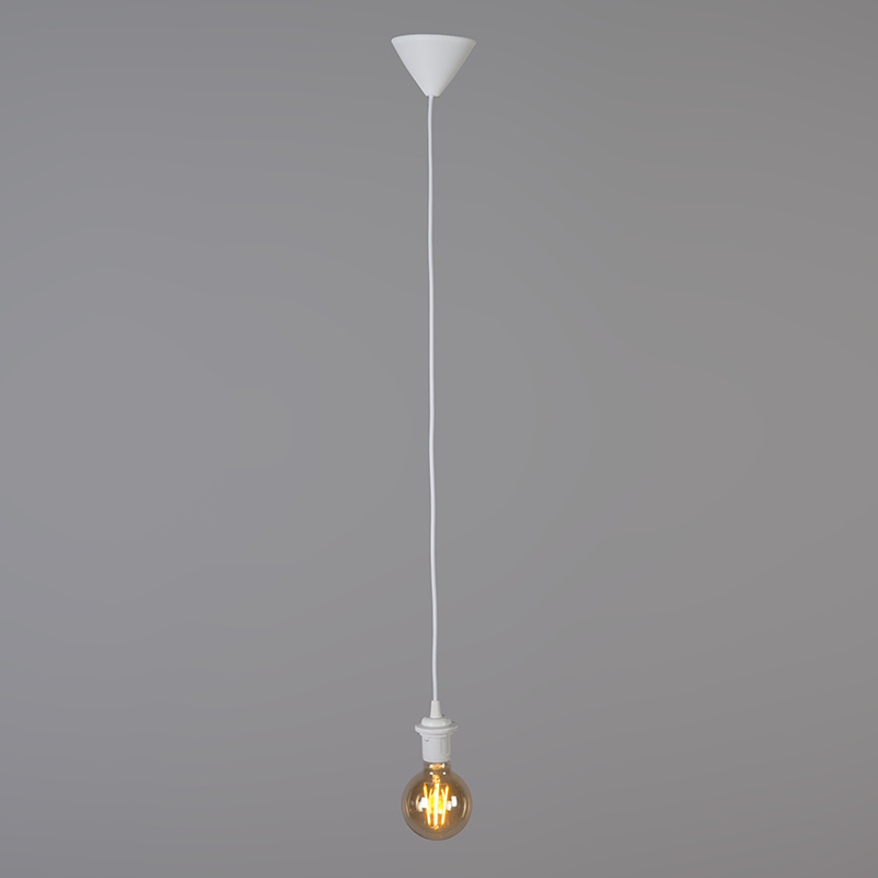 Lampada a sospensione moderna bianca con paralume nero 45 cm - Pendant