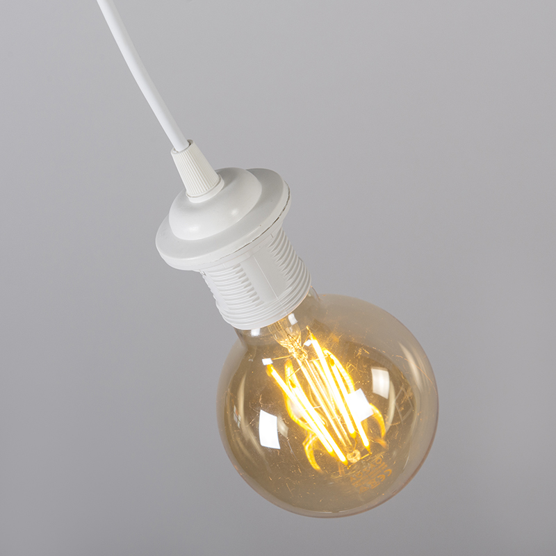 Lampada a sospensione moderna bianca con paralume nero 45 cm - Pendant