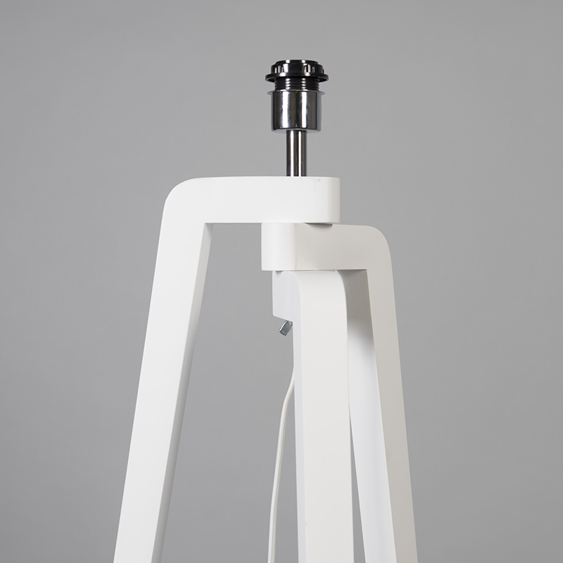 Lampada da terra treppiede bianca con paralume nero 50 cm - Puros