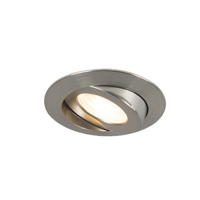 QAZQA Set van 3 inbouwspots staal incl. LED IP44 - Relax LED