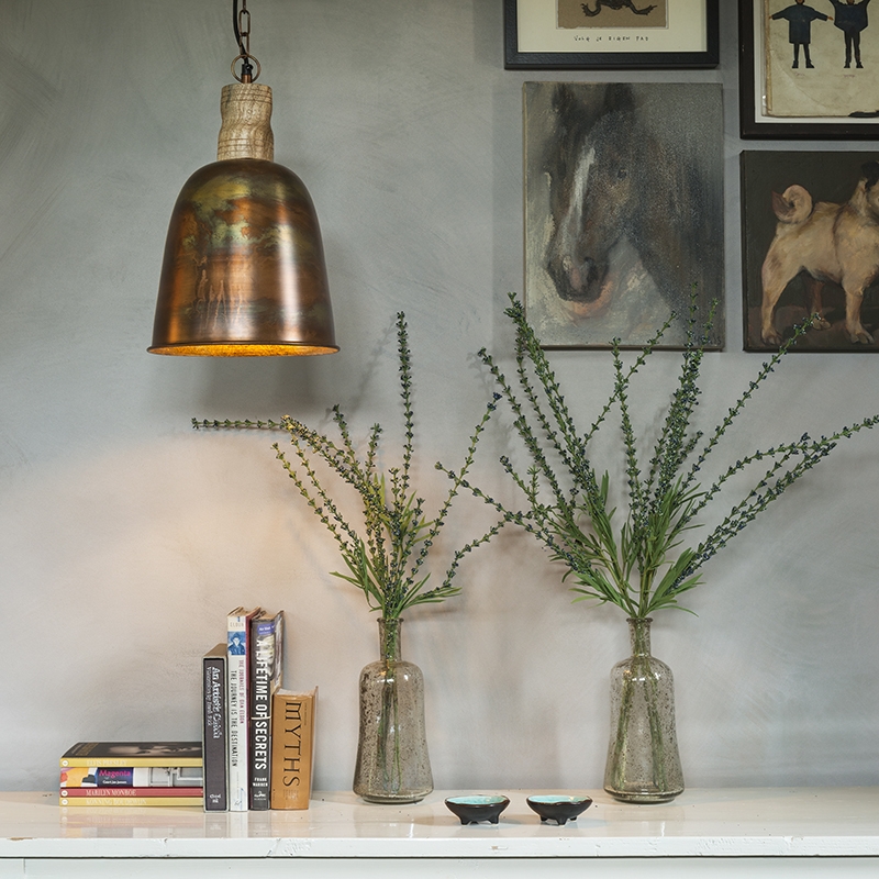 Vintage hanglamp koper met goud - Burn 1 Vintage hanglamp koper met goud - Burn 1