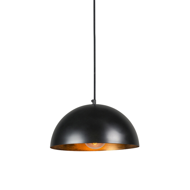 Priemyselná závesná lampa čierna so zlatom 35 cm - Magna Eco